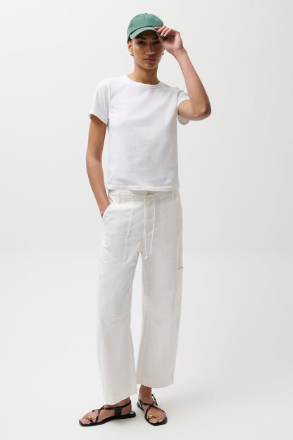 Sabrina Curved Utility Pants - White