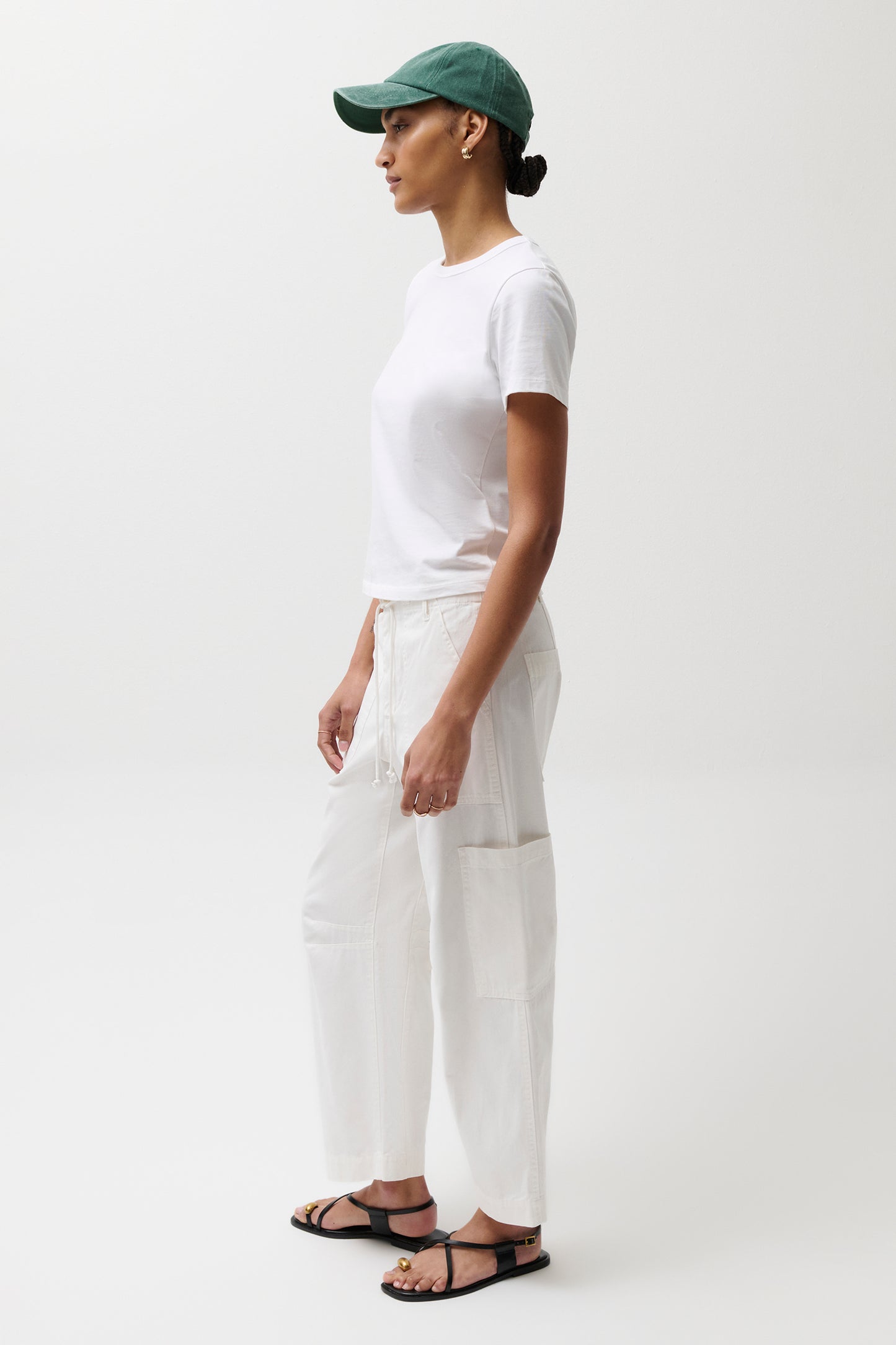 Sabrina Curved Utility Pants - White