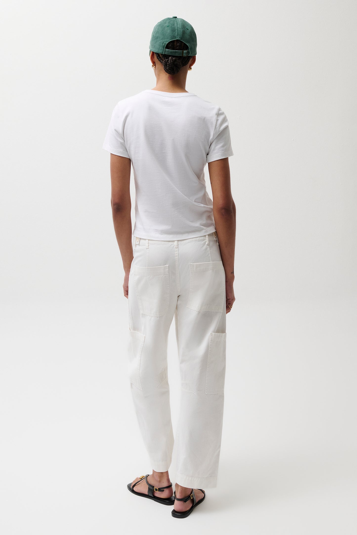 Sabrina Curved Utility Pants - White
