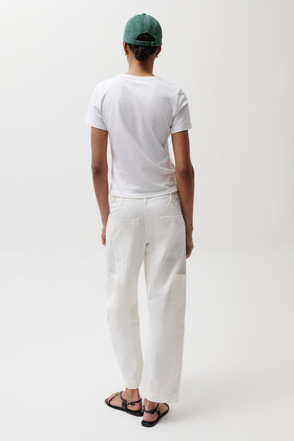 Sabrina Curved Utility Pants - White