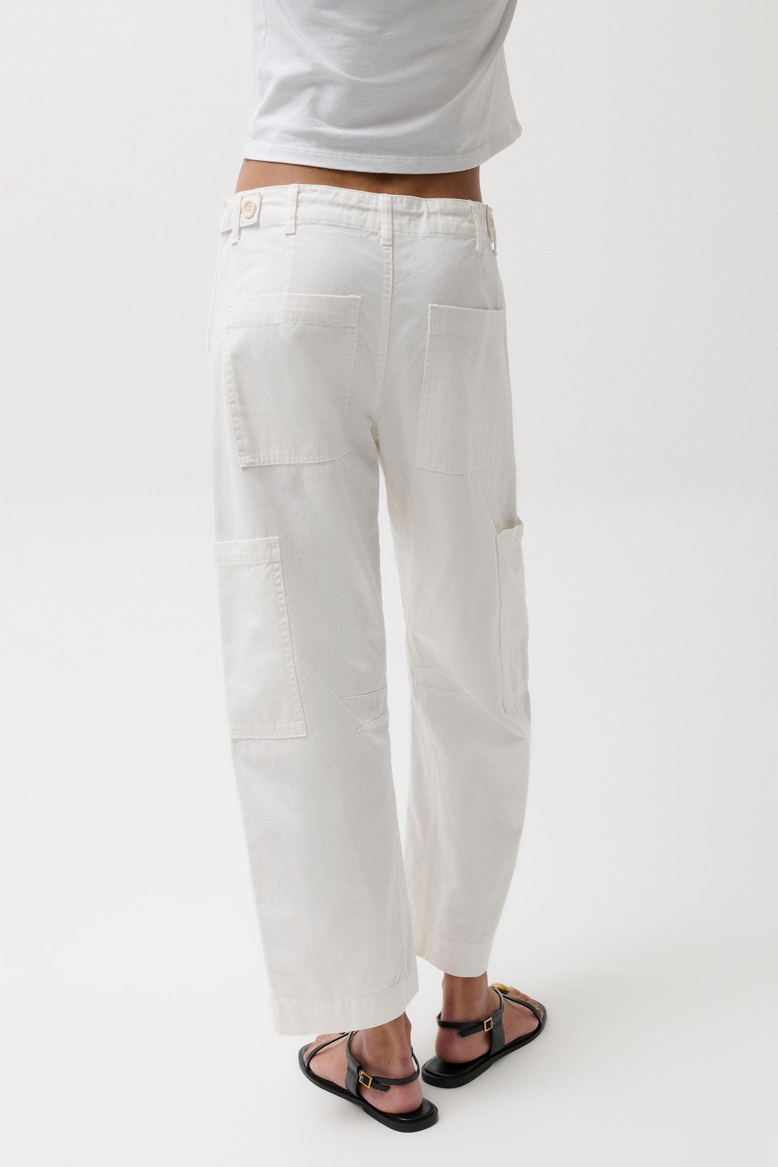 Sabrina Curved Utility Pants - White – Pistola Denim
