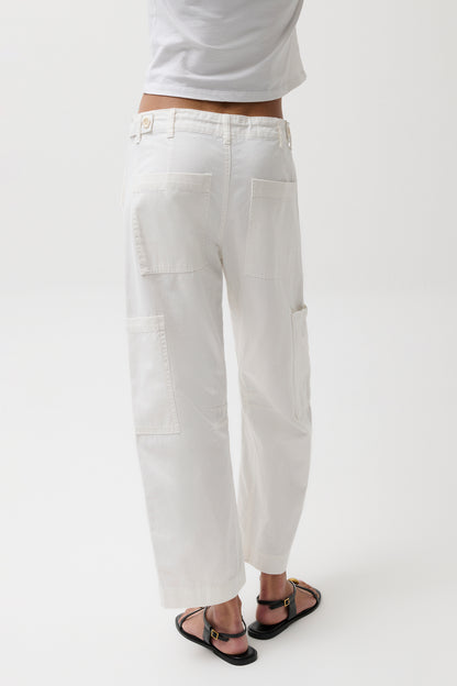 Sabrina Curved Utility Pants - White