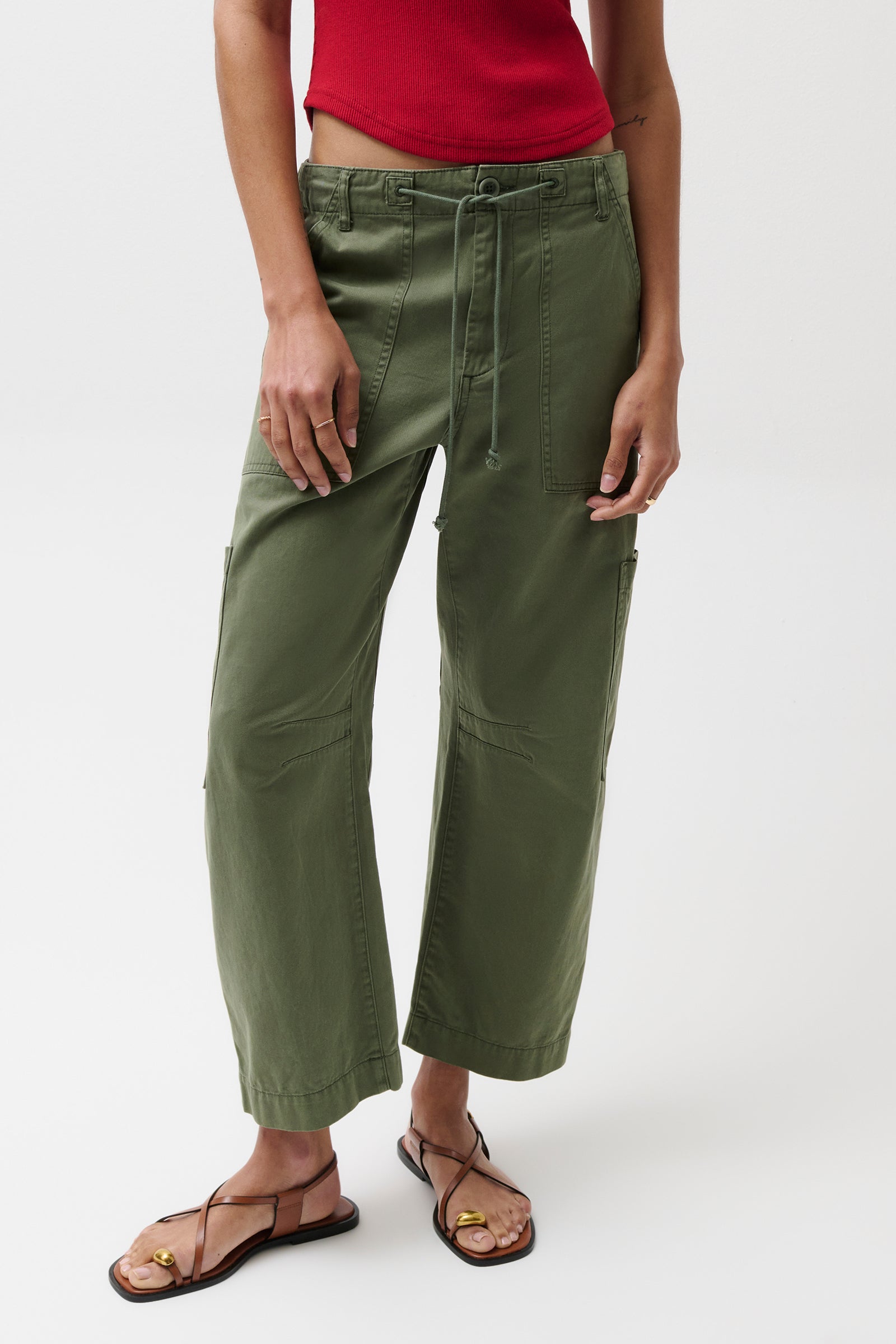 Sabrina Curved Utility Pants - Meadow – Pistola Denim