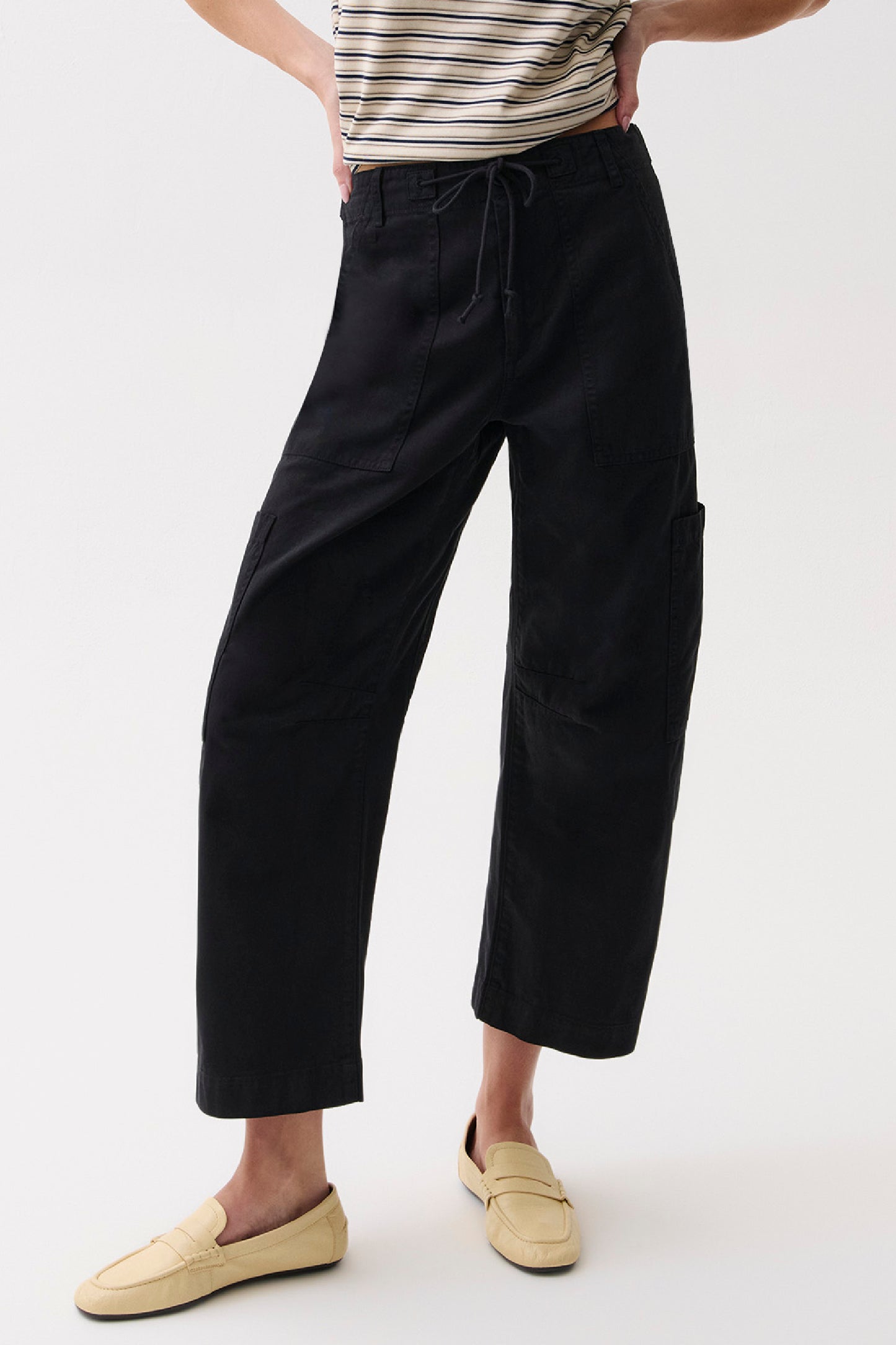 Sabrina Curved Utility Pants - Washed Black