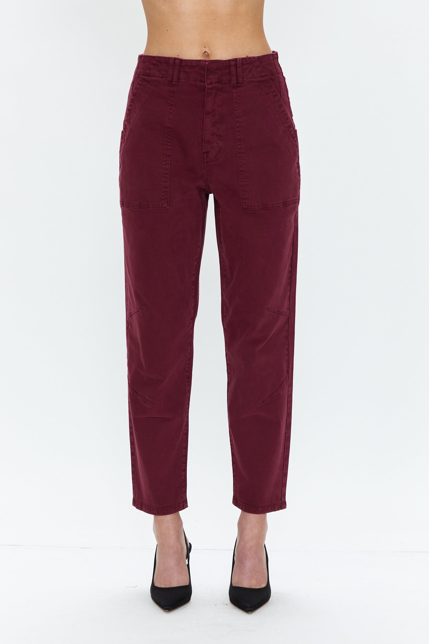 Pamela High Rise Straight Trouser - Bordeaux