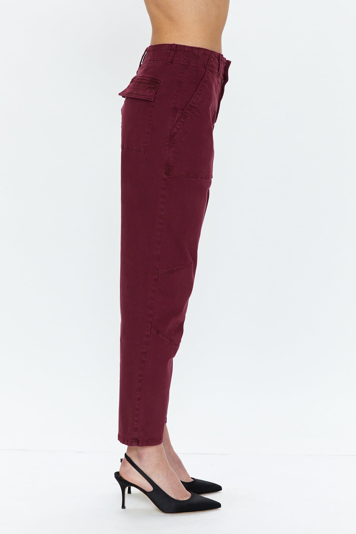 Pamela High Rise Straight Trouser - Bordeaux