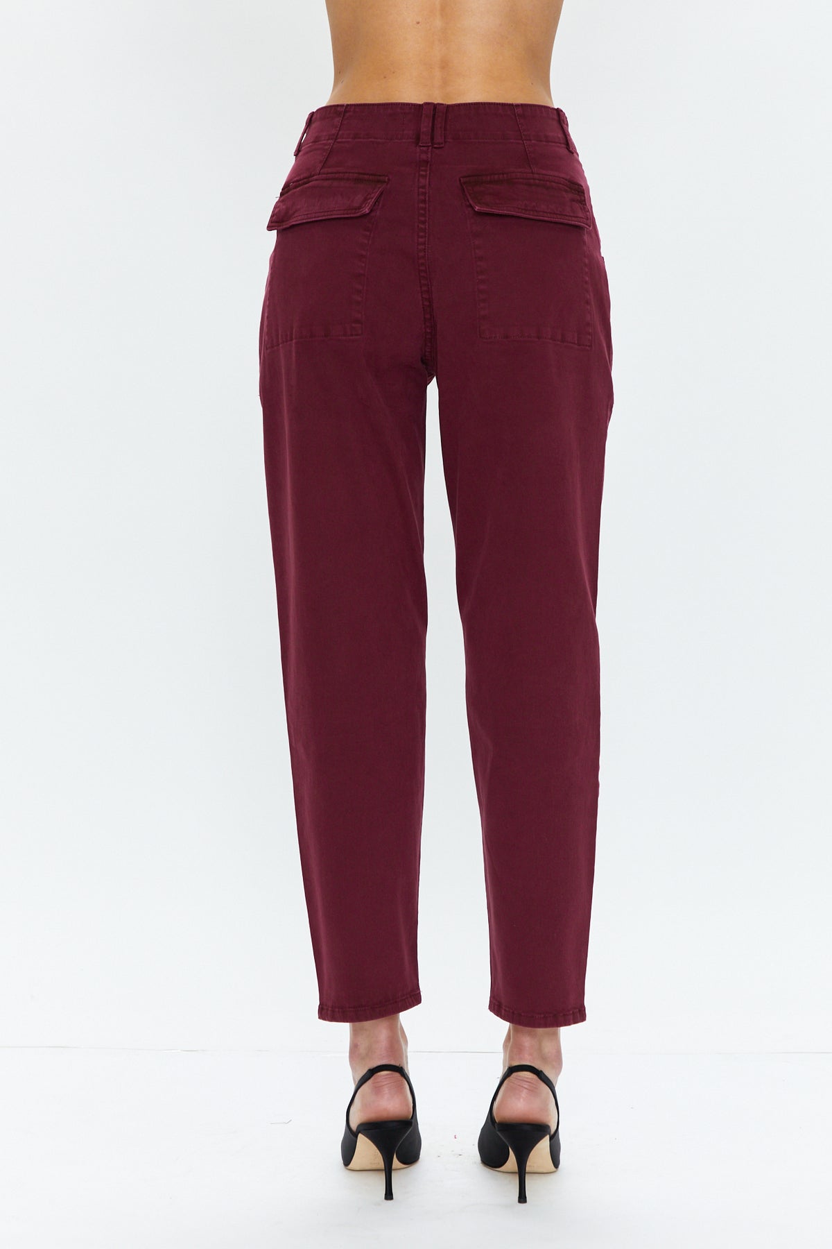 Pamela High Rise Straight Trouser - Bordeaux