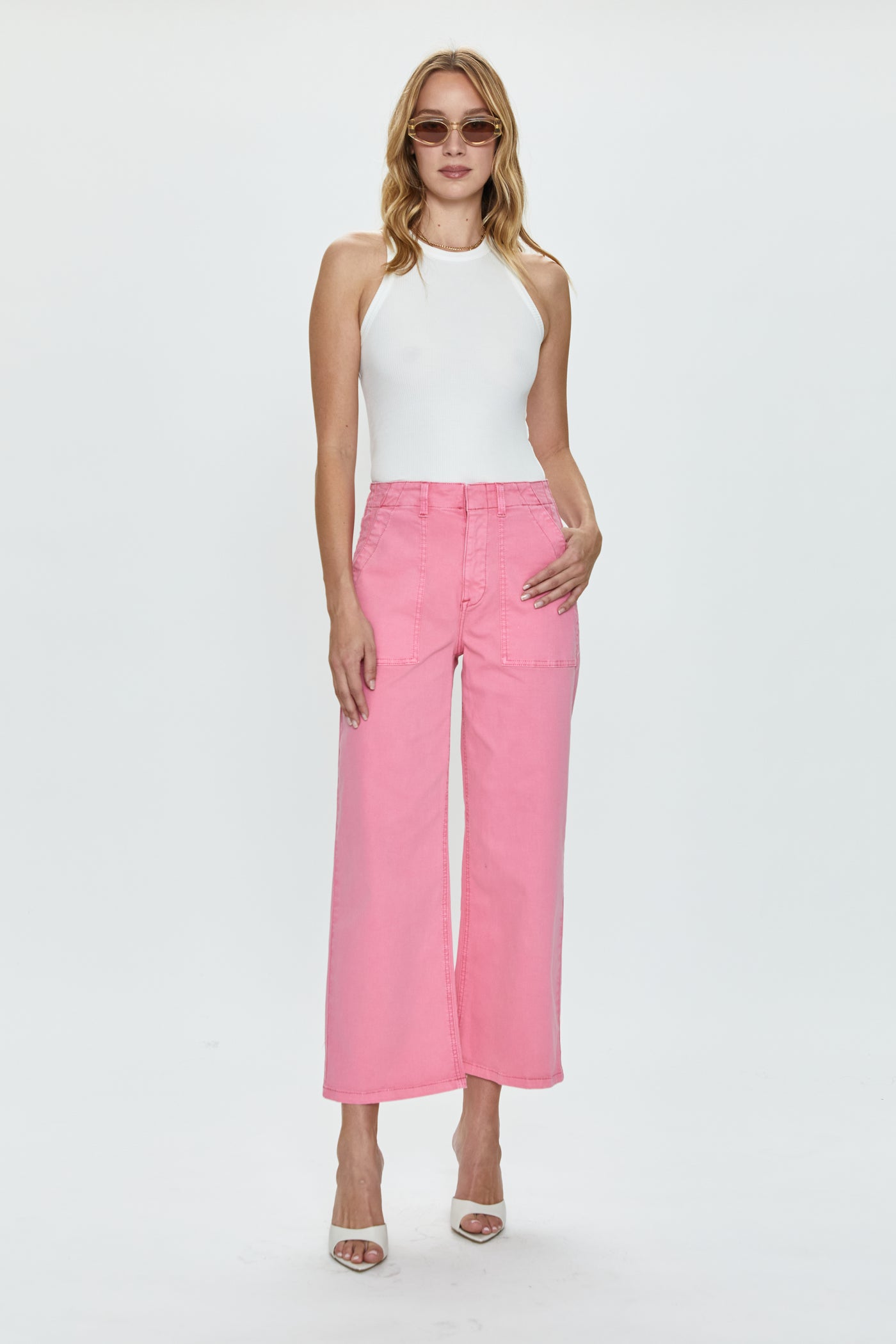 Sophia Wide Leg Trouser - Peony Pink – Pistola Denim