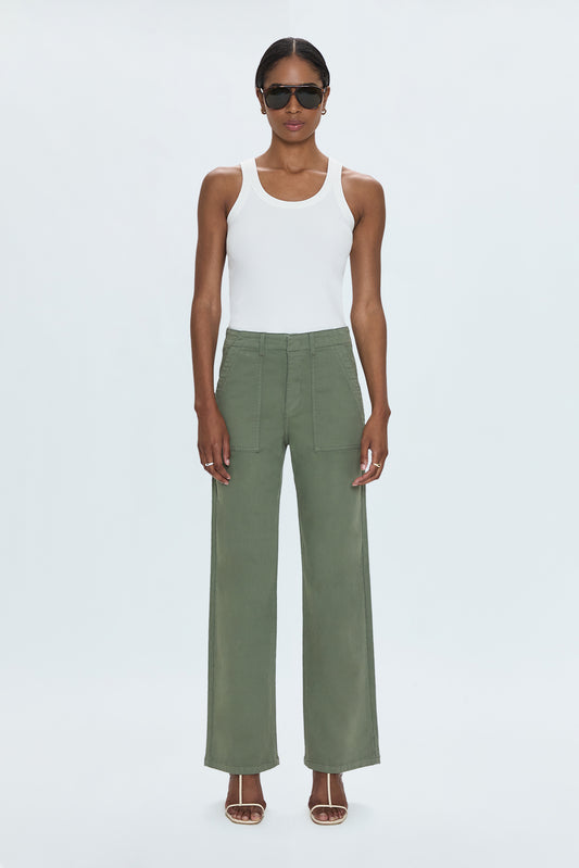 Nicole Wide Leg Pant - Soft Olive
