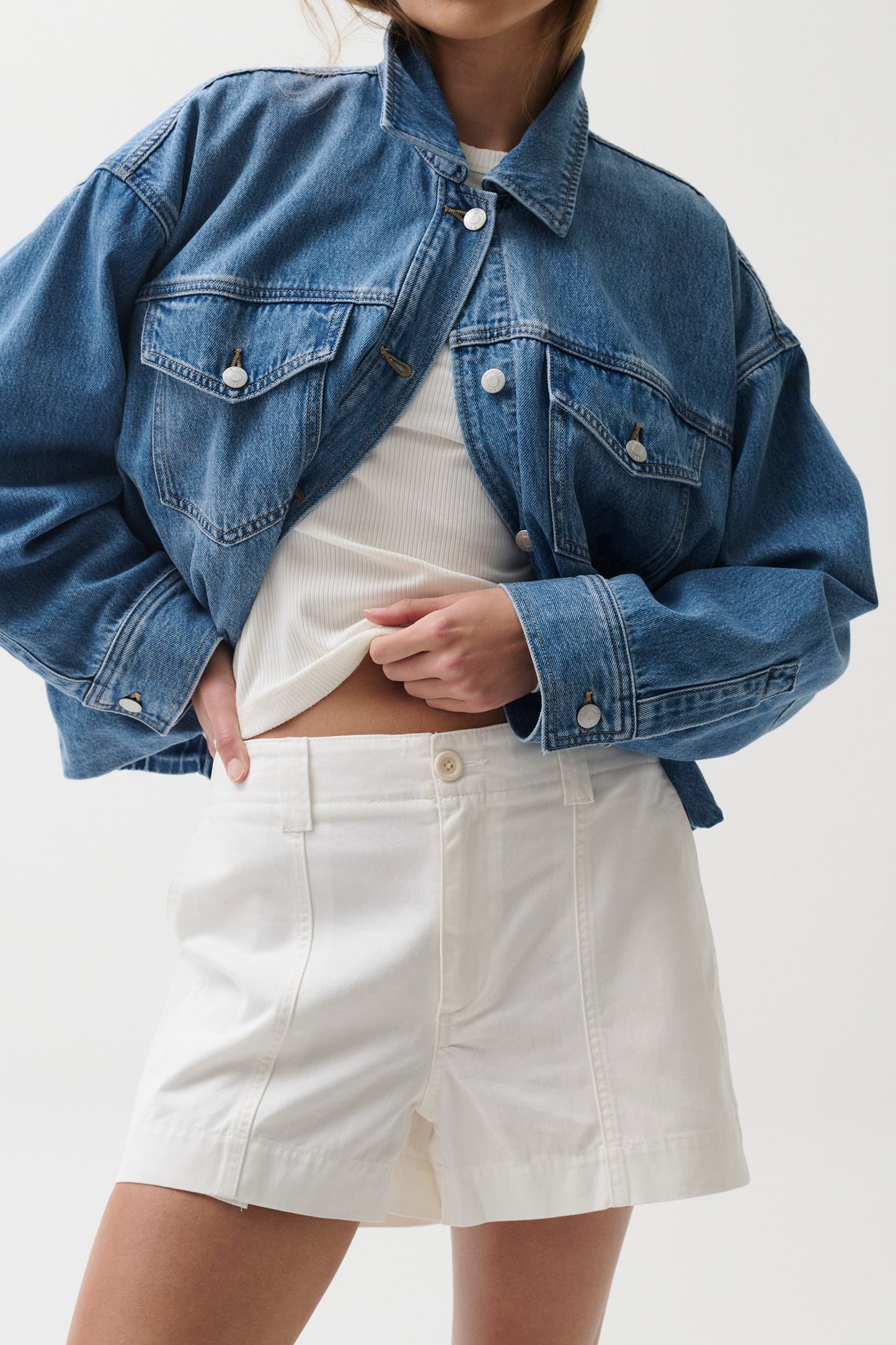 Pistola Mason Relaxed Utility Short - White relaxed shorts