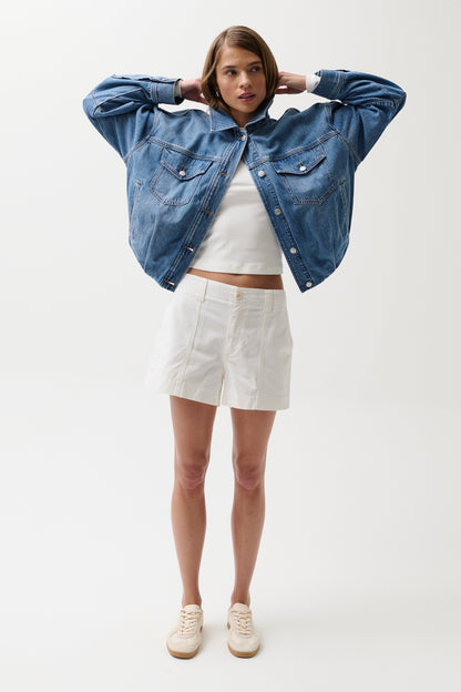 Pistola Mason Relaxed Utility Short - White relaxed shorts