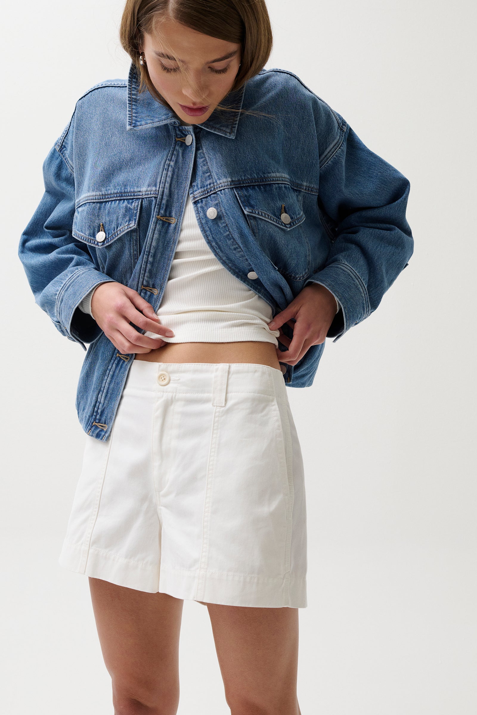 Pistola Mason Relaxed Utility Short - White relaxed shorts