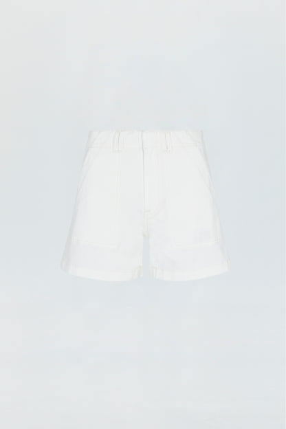 Marissa High Rise Utility Short - White