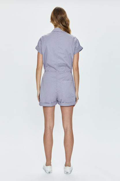 Parker Short Sleeve Romper - Plumeria