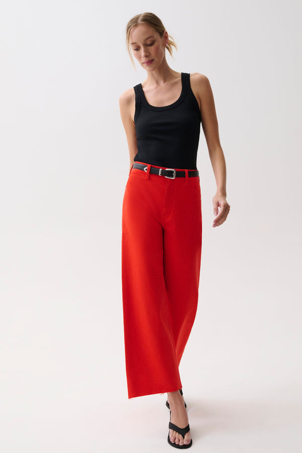 Penny Crop High Rise Wide Leg Jean - Chili