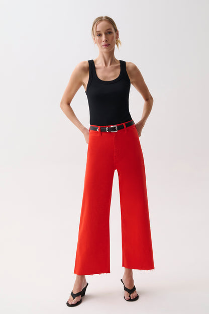 Penny Crop High Rise Wide Leg Jean - Chili