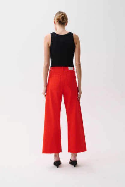 Penny Crop High Rise Wide Leg Jean - Chili