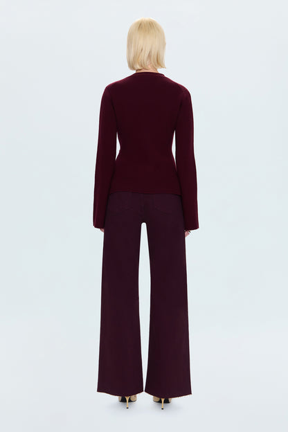 Penny High Rise Wide Leg Jean - Claret