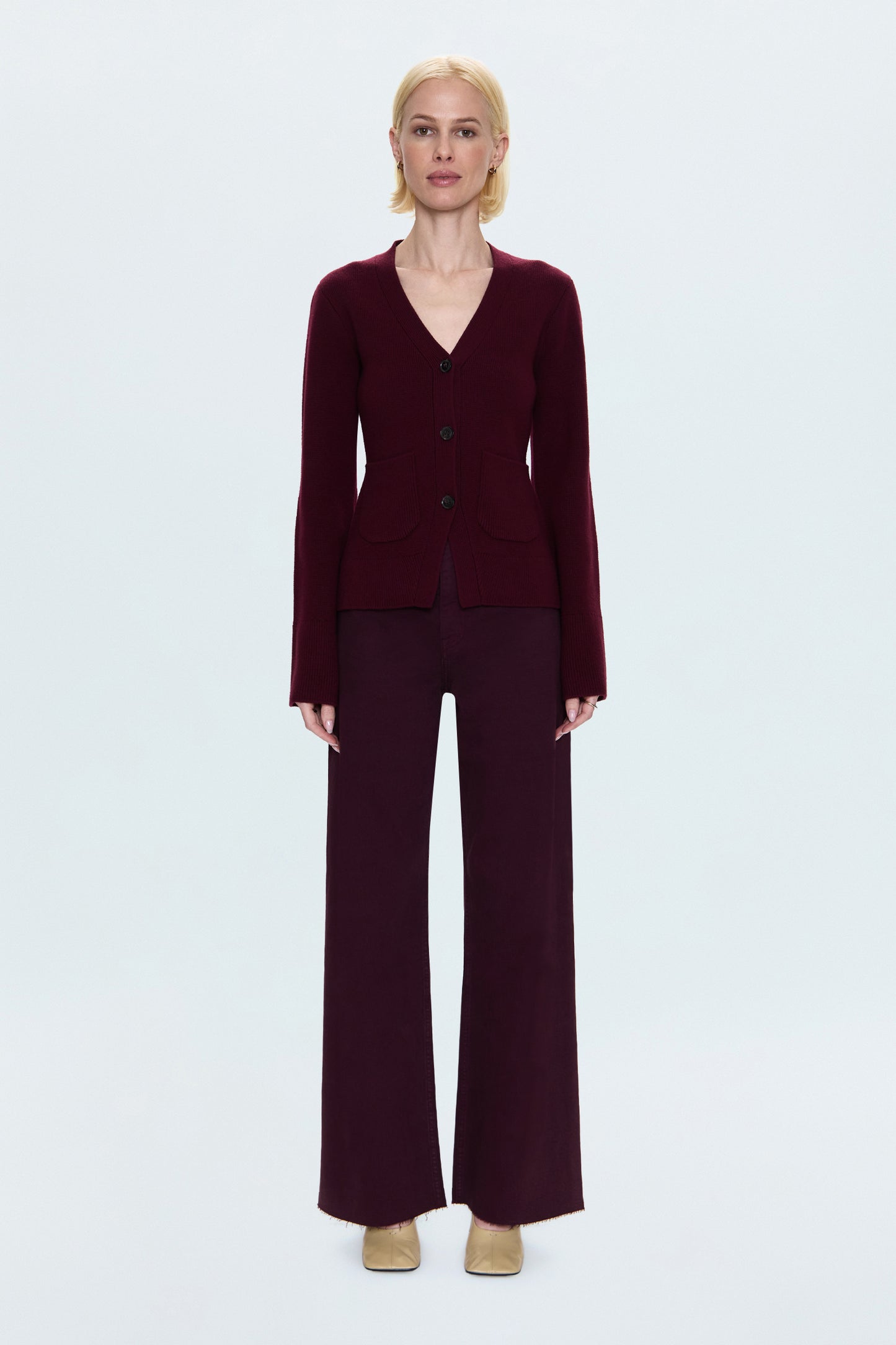 Penny High Rise Wide Leg Jean - Claret