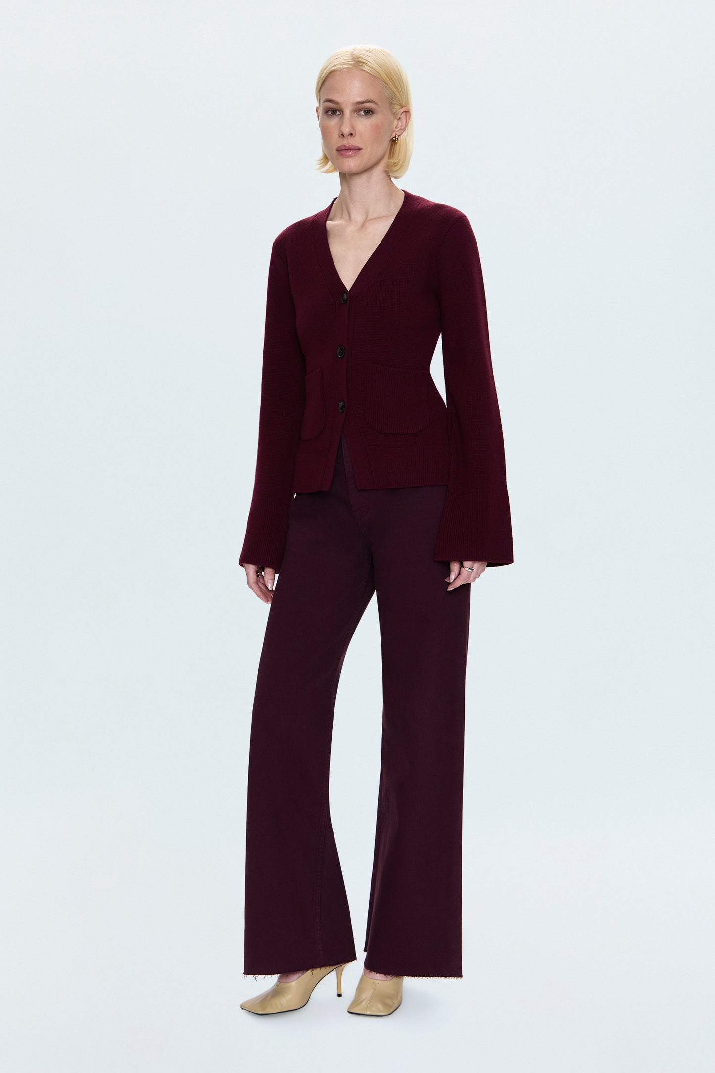 Penny High Rise Wide Leg Jean - Claret