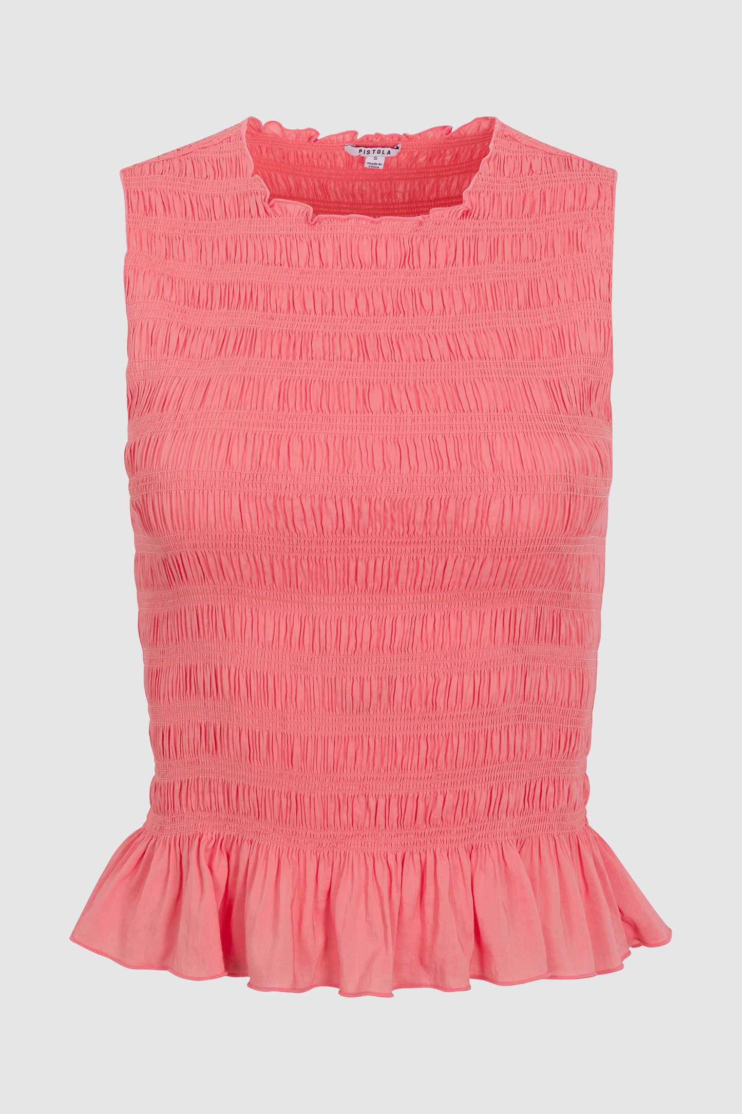 Phoebe Smocked Tank - Coral Rose