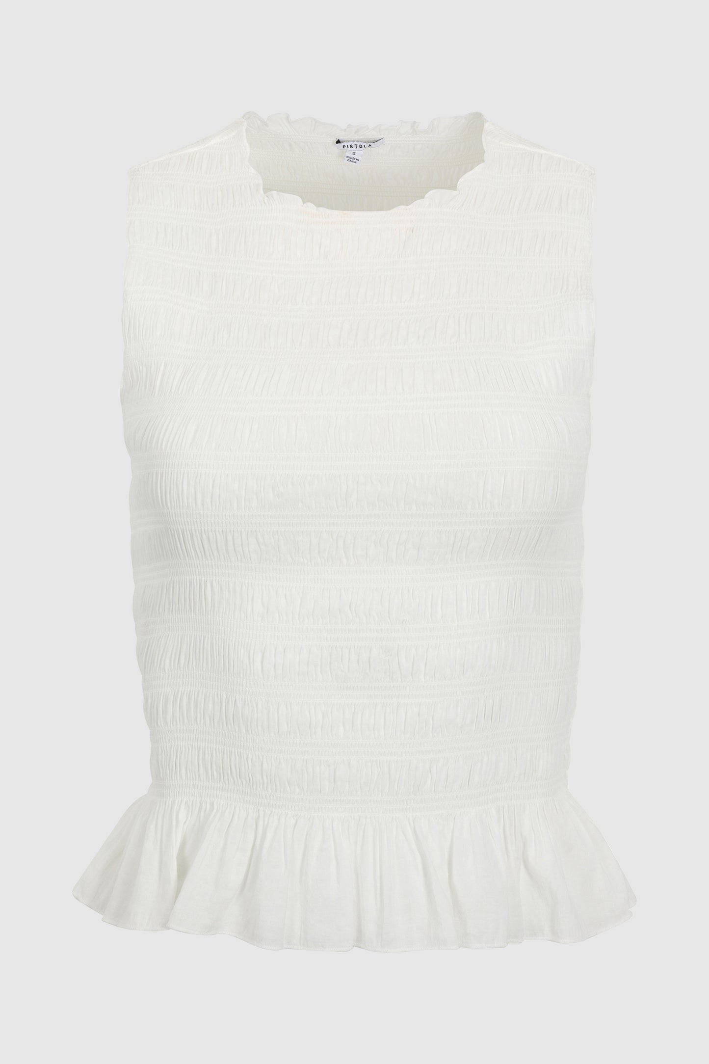 Phoebe Smocked Tank - Le Blanc