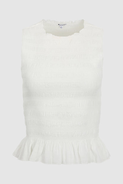 Phoebe Smocked Tank - Le Blanc