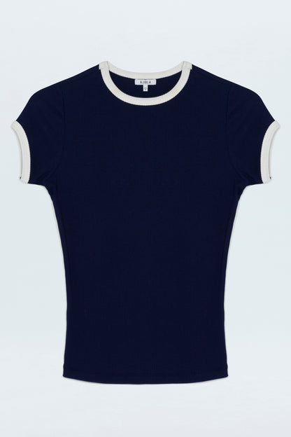 Renee Baby Ringer Tee- Maritime and White