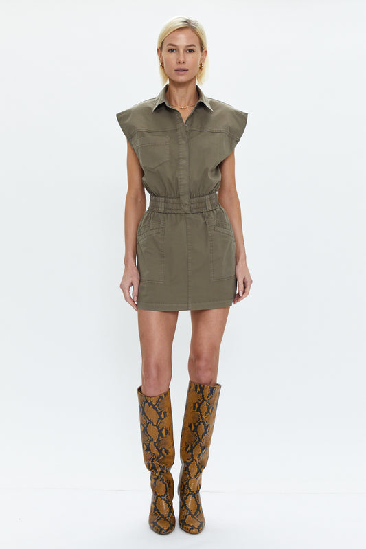 Rosie Mini Dress - Dark Olive