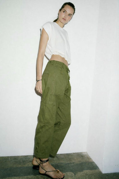 Sabrina Curved Utility Pants - Meadow