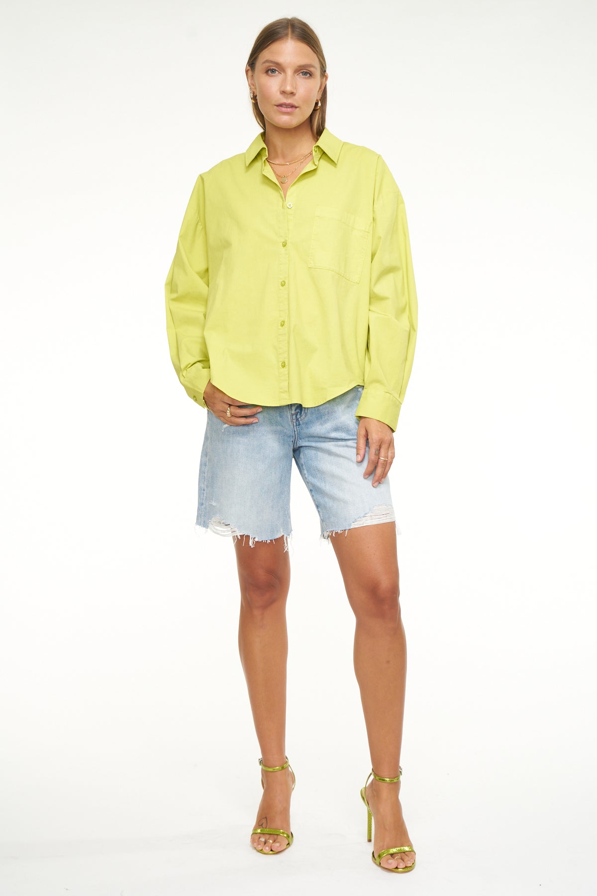 Sloane Oversized Button Down Shirt - Margarita