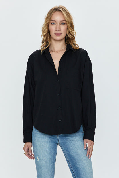 Sloane Oversized Button Down Shirt - Noir