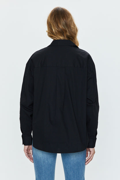 Sloane Oversized Button Down Shirt - Noir