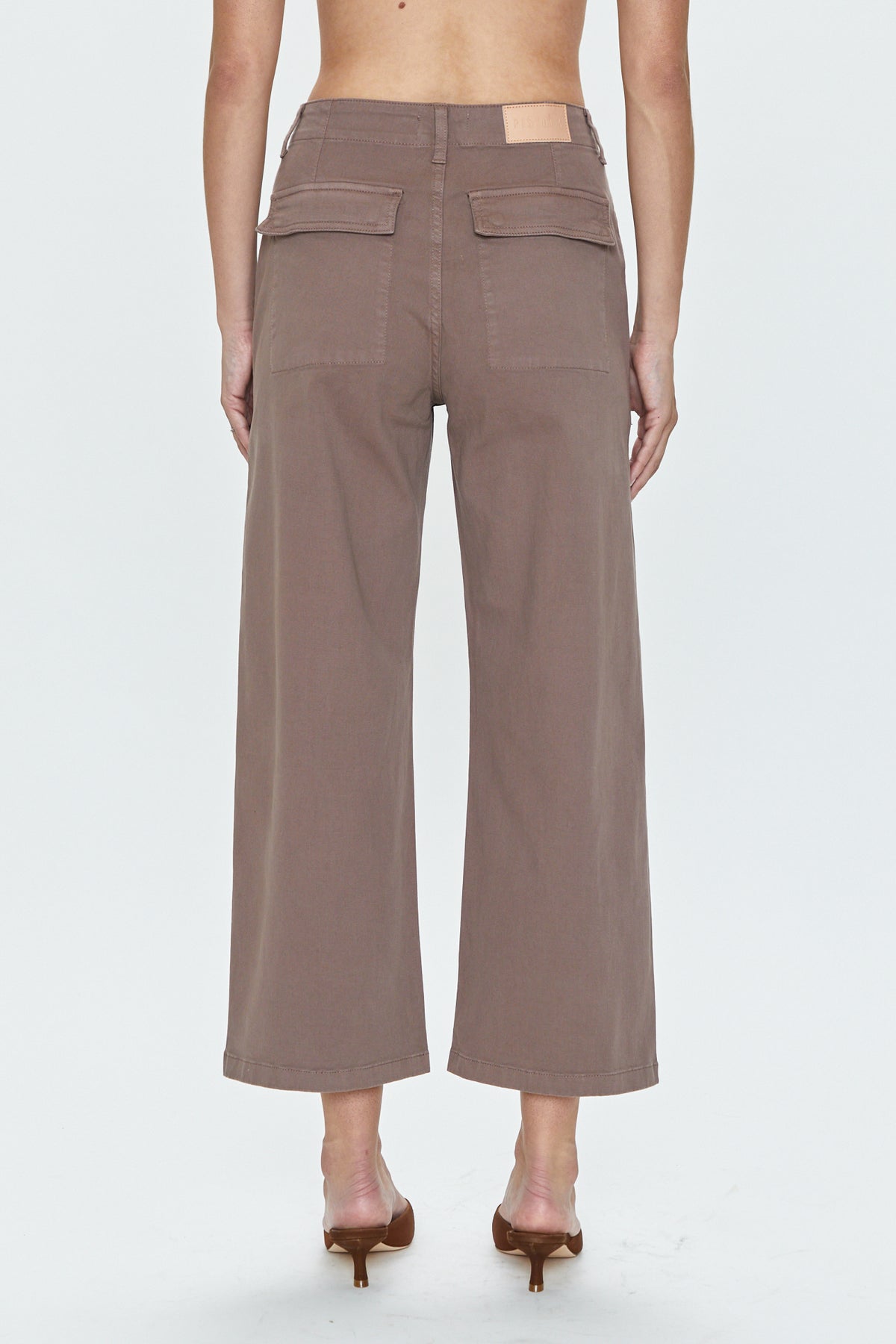 Sophia Wide Leg Utility Ankle - Dark Mushroom