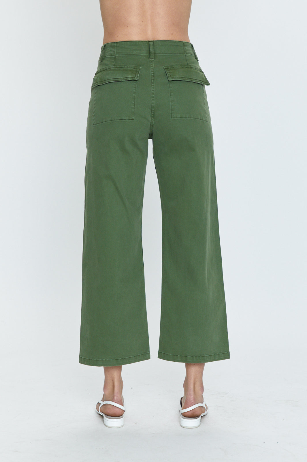 Sophia Wide Leg Utility Ankle - Basil