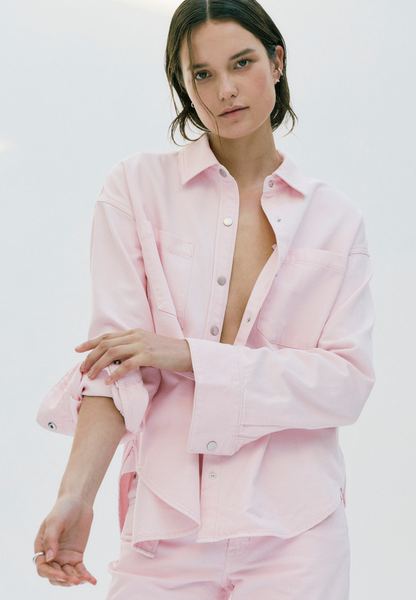 Pistola Elin Fluid Denim Shacket - Blush jeans