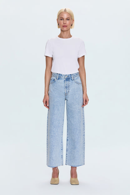 Pistola Tate High Rise Bowed Wide Leg Jean - Modena high rise wide leg cropped light wash jeans