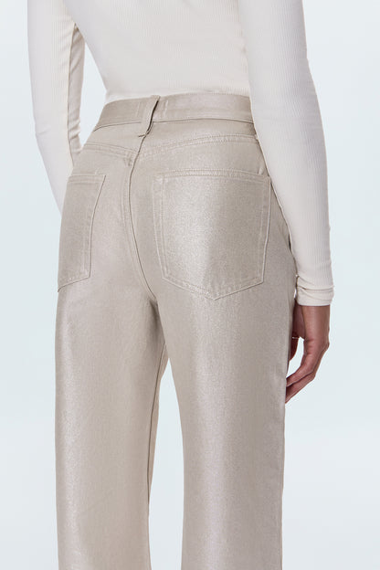 Tate High Rise Wide Bowed Jean - Champagne Luster