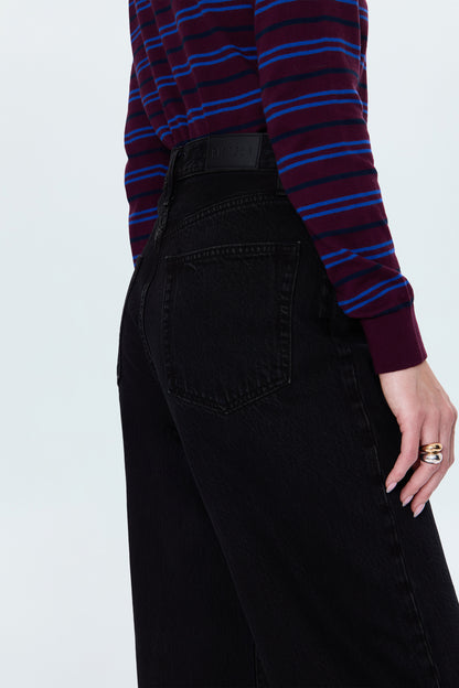 Tate High Rise Bowed Wide Leg Jean - Midnight Hour