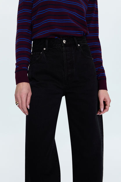 Tate High Rise Bowed Wide Leg Jean - Midnight Hour