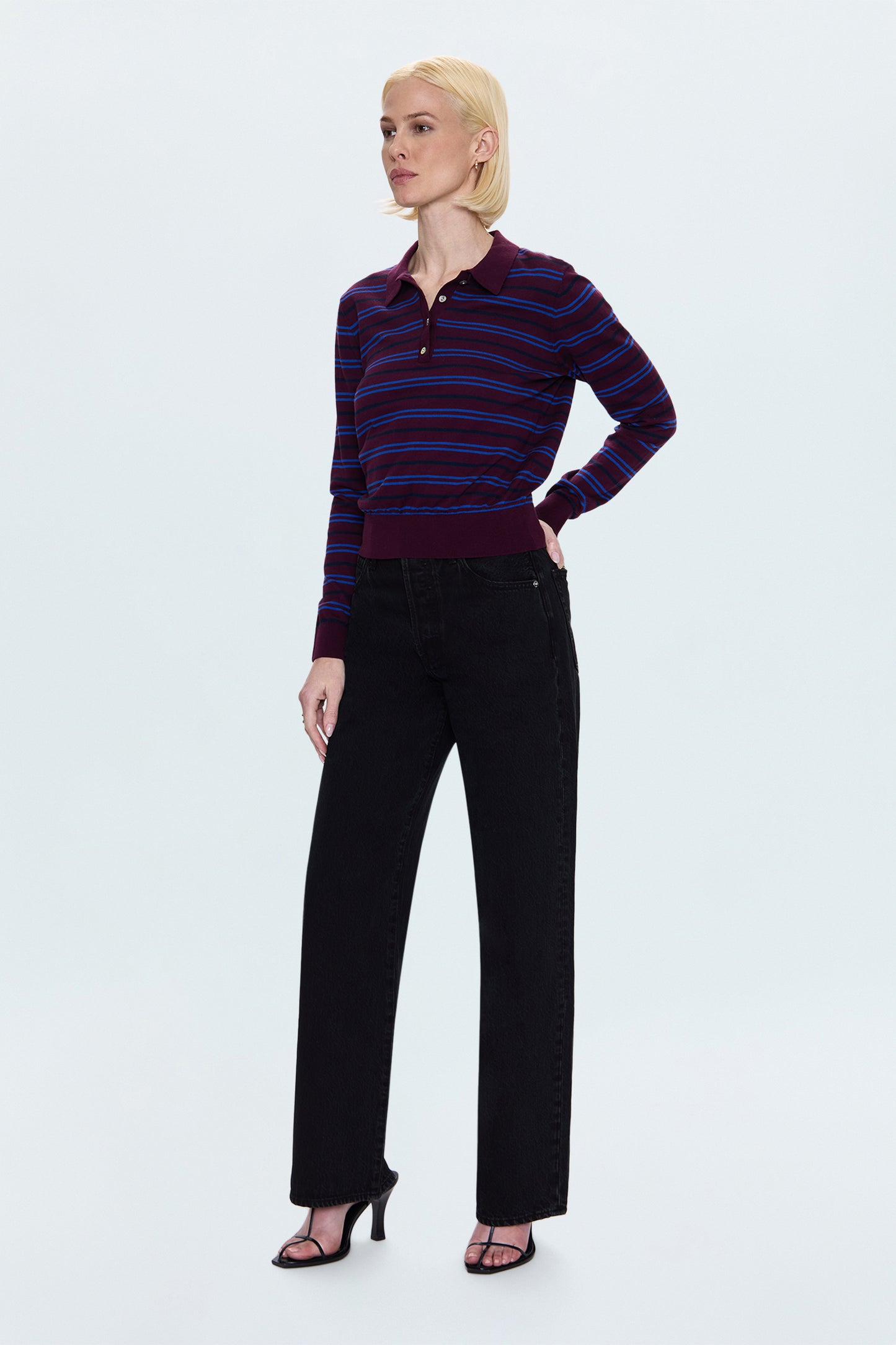Tate High Rise Bowed Wide Leg Jean - Midnight Hour