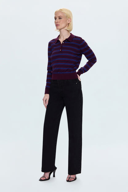 Tate High Rise Bowed Wide Leg Jean - Midnight Hour