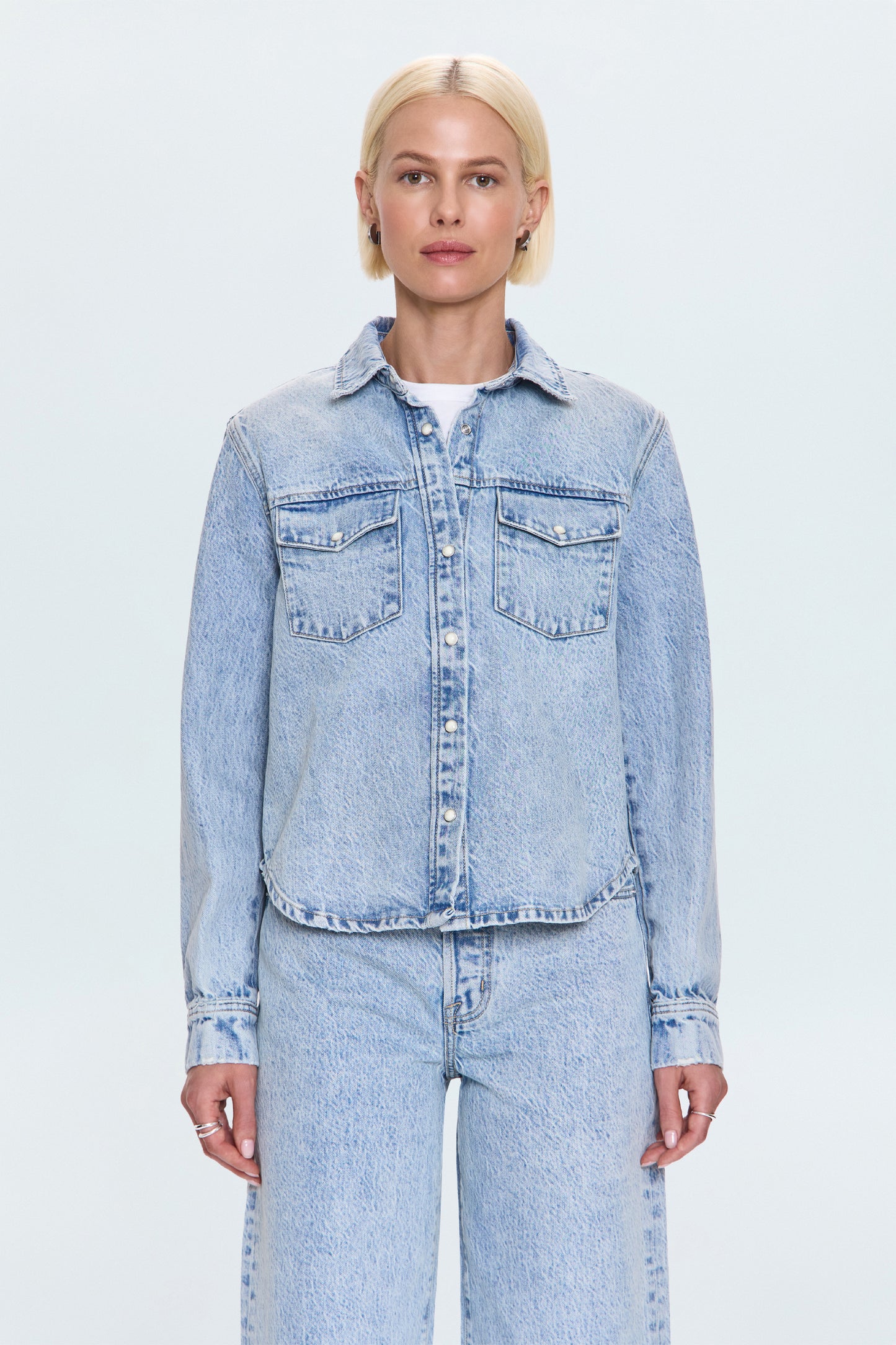 Thea Shrunken Denim Shacket - Modena Vintage