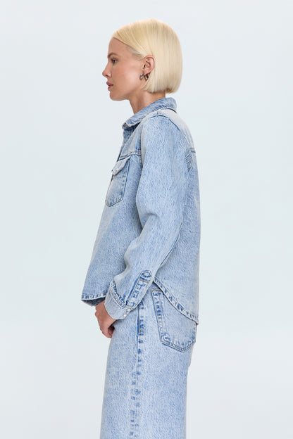 Thea Shrunken Denim Shacket - Modena Vintage
