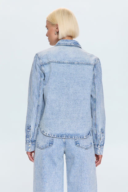 Thea Shrunken Denim Shacket - Modena Vintage