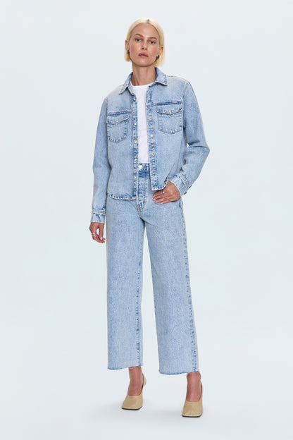 Thea Shrunken Denim Shacket - Modena Vintage