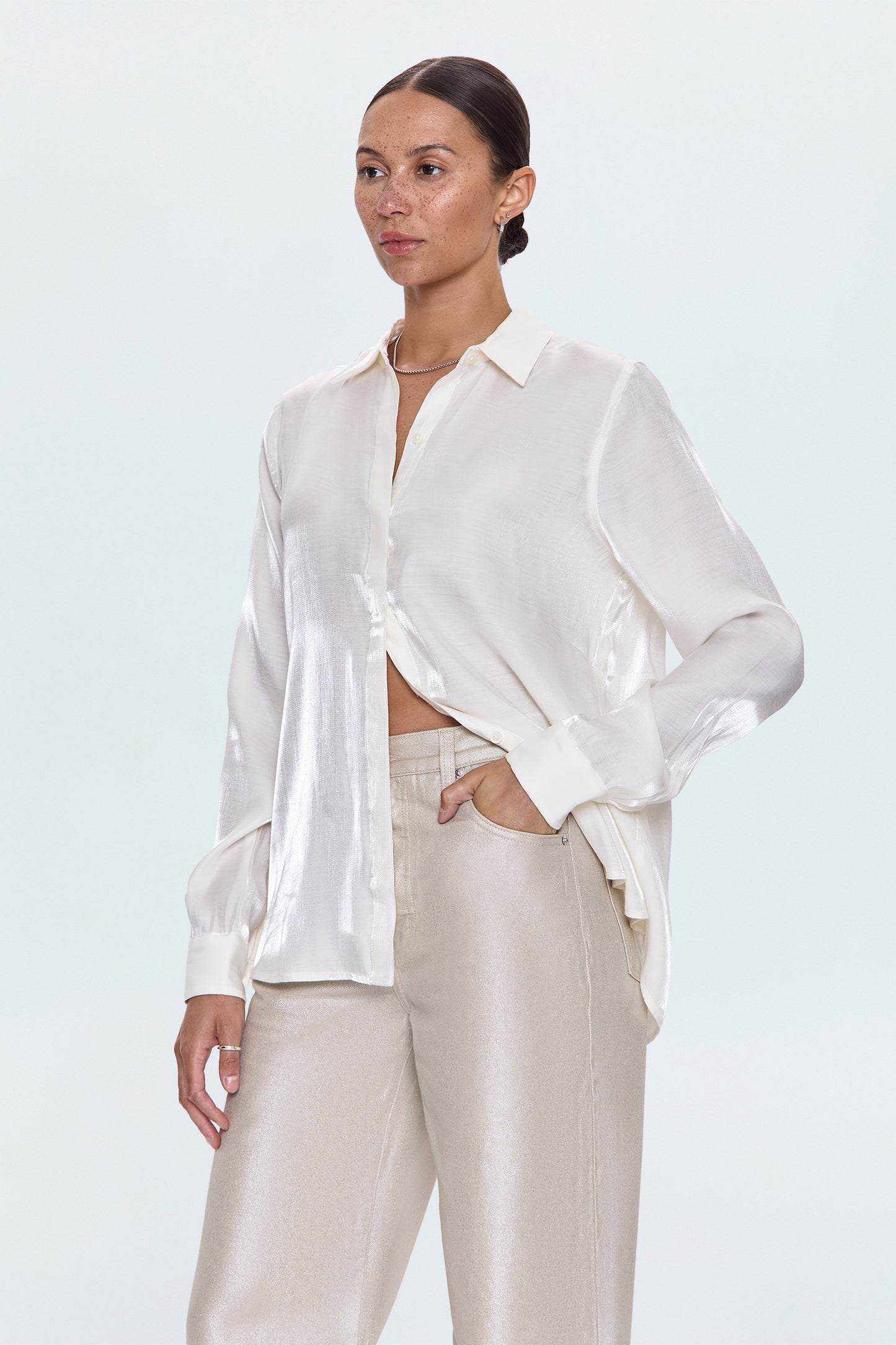 Tilda Long Sleeve Button Up - Ecru