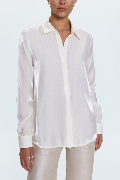 Tilda Long Sleeve Button Up - Ecru