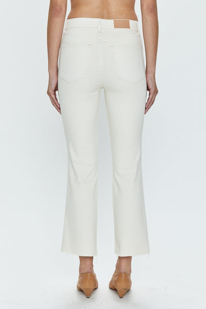 Lennon High Rise Crop Boot Jean - Sand Stone