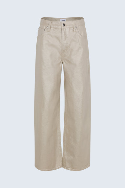 Tate High Rise Wide Bowed Jean - Champagne Luster